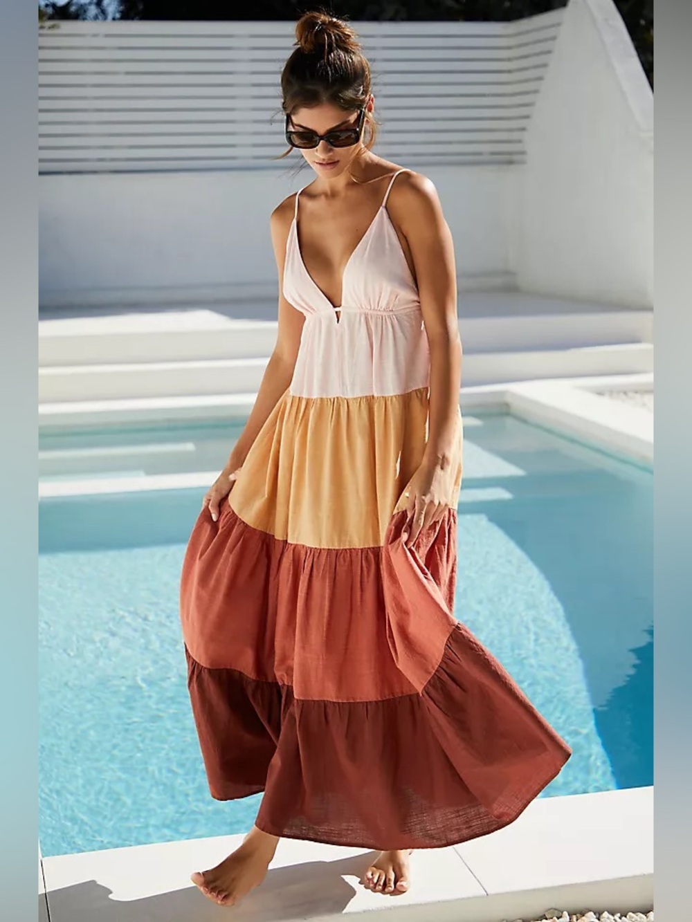 ANTHROPOLOGIE Colorblock Drama Maxi Dress